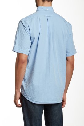 Façonnable Short Sleeve Classic Fit Seersucker Sport Shirt