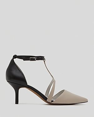 Reiss Pointed Toe Pumps - Double Ankle Strap Court Shoes