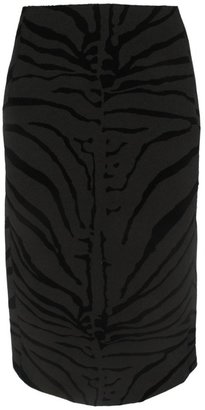 Carven Long Wool Zebra Skirt