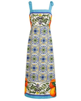 Dolce & Gabbana Tile Print Textured Dress