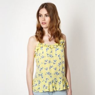 Red Herring Yellow floral peplum camisole