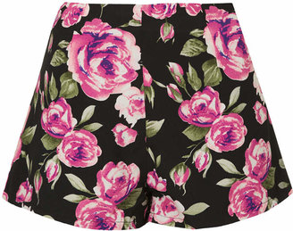 Rare **High-Waisted Floral Print Shorts