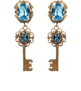 Dolce & Gabbana Crystal-embellished key earrings