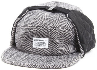 Norse Projects Flaps Cap Charcoal Gery Mixed Wool