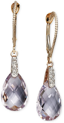 Macy's 14k Rose Gold Earrings, Pink Amethyst and Diamond Accent Pear Brio Earrings (5-1/5 ct. t.w.)