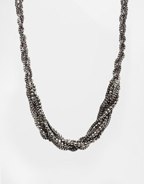 Pieces Mirena Braid Necklace - Gunmetal