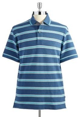 Black Brown 1826 Striped Short Sleeved Polo