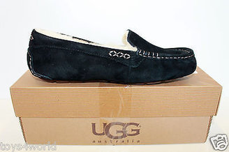 UGG Women's Ansley Sheepskin Moccasins Slippers Black - Sizes 6 - 11