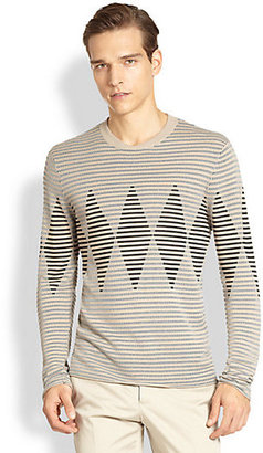 Armani Collezioni Striped Argyle Sweater