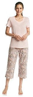Dearfoams Knit Paisley Combo V-Neck Pajama Set