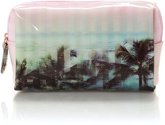 Ted Baker Pink mini palm print bow cosmetic bag