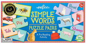 Eeboo Simple Words Puzzle Pairs