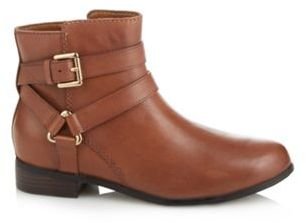 J by Jasper Conran Designer tan leather strappy ankle boots