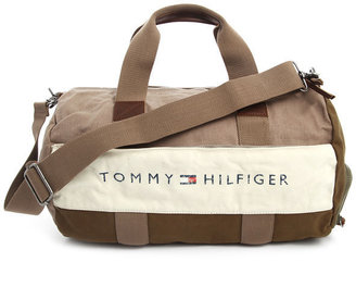Tommy Hilfiger Lance Taupe Canvas Sports Bag with Shoe Pocket