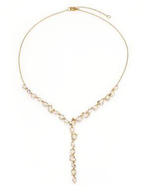 Alexis Bittar Fine Golden Ice Marquis Clear Quartz, Diamond & 18K Yellow Gold Necklace