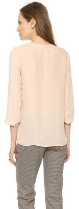 Theory Double Georgette Hetal Blouse