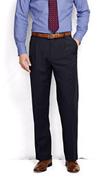 Classic Men's Pleat Front Traditional Fit SmartLuxe Dress Pants-Light Beige Glen Plaid,40