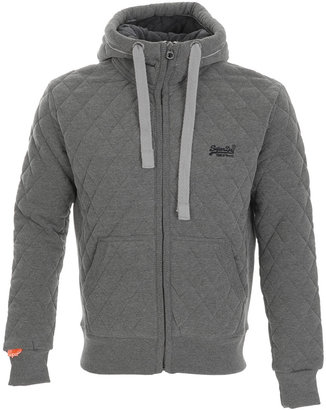 Superdry Quilted Hooded Zip Jumper Grey