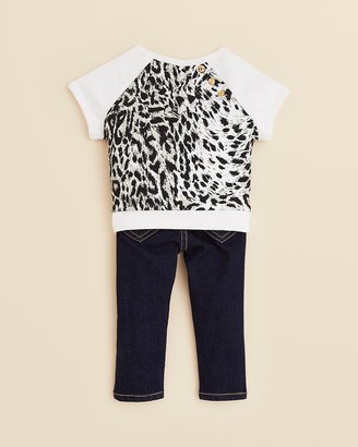 7 For All Mankind Infant Girls' Skinny Jeans with Leopard Printed Top - Sizes 12-24 Months