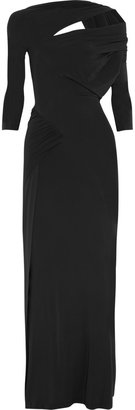 Donna Karan Cutout sateen-jersey maxi dress