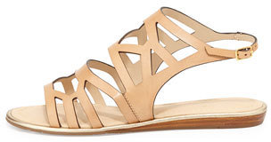 Kate Spade Aster Leather Cutout Sandal, Natural