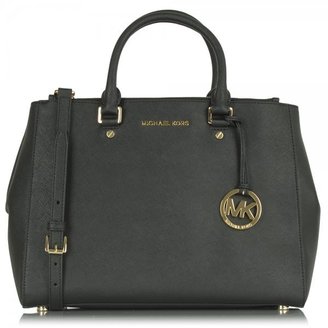 Michael Kors Black Leather Sutton Large Satchel Bag