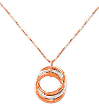 Lord & Taylor 14 Kt. White and Rose Gold Circle Pendant