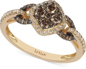 LeVian Chocolate and White Diamond Ring in 14k Rose Gold (5/8 ct. t.w.)
