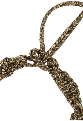 Saint Laurent Patti Woven Lurex Bracelet - Bronze