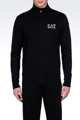 Emporio Armani Full Zip Sweatshirt In Stretch Cotton
