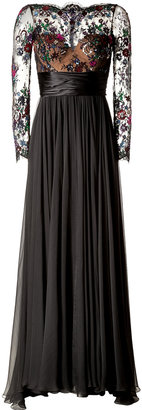 Murad ZUHAIR Embellished Lace Bodice Evening Gown