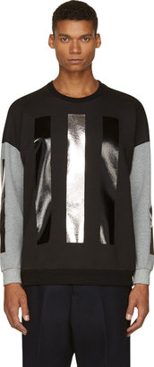 Miharayasuhiro Black Graphic Stripe Sweatshirt