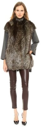 Giambattista Valli Woolen Coat with Fox Fur