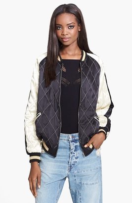McQ Quilted Silk Bomber Jacket