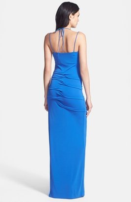 Nicole Miller Tidal Pleat Stretch Jersey Gown