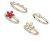 Dorothy Perkins Womens Gold And Pink Four Pack Rings- Gold