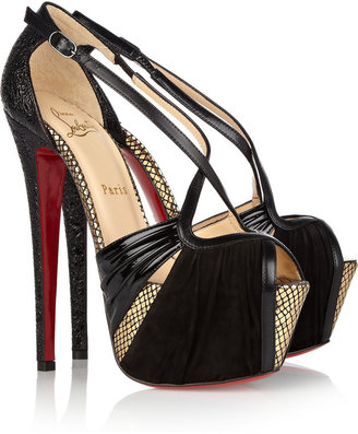 Christian Louboutin Divinoche 160 suede and textured-leather sandals