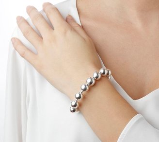 UltraFine Silver Large Bead Bracelet with Magnetic Clasp