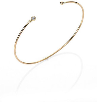 Mizuki Diamond & 14K Yellow Gold Bangle Bracelet