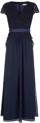 Jacques Vert Navy Lace Chiffon Gown