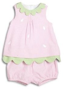 Florence Eiseman Infant's Seersucker Tunic & Bloomer Set