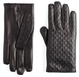 Gucci Microguccisima Leather Gloves