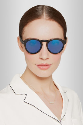Illesteva Leonard round-frame acetate mirrored sunglasses