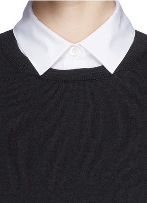 Nobrand 'Deverlyn' poplin shirt combo cashmere sweater
