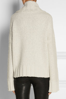 Donna Karan Chunky-knit cashmere and silk-blend turtleneck sweater