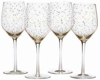 Mikasa Lustre Dots Gold Wine Glasses Set of 4-GOLD-One Size