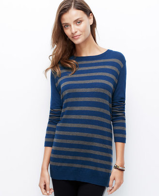 Ann Taylor Side Zip Striped Sweater