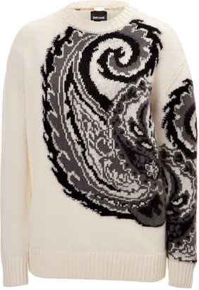 Just Cavalli Wool-Mohair Paisley Pullover
