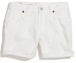 Madewell Denim Midi Shorts in White Wash