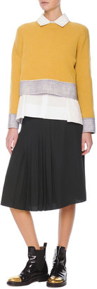 Marni Accordion-Pleat Crepe Skirt